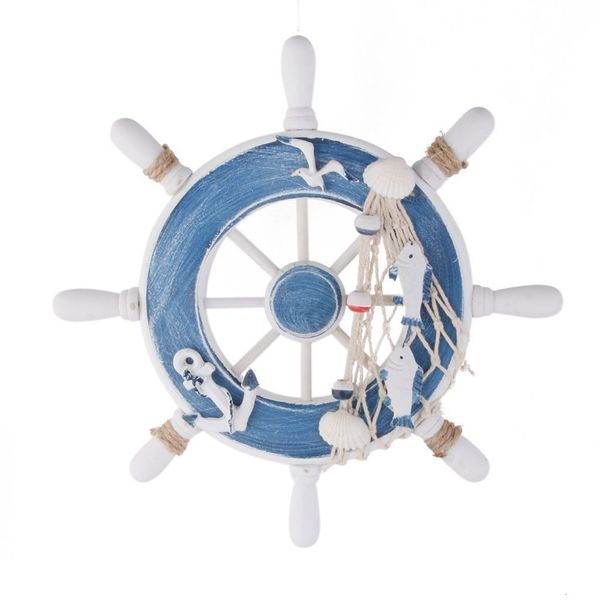 Objets décoratifs Figurines Méditerranée Navire Gouvernail Décoration Nautique Bateau Roue Barre En Bois Artisanat Décoration De La Maison Accessoires Liste 230629