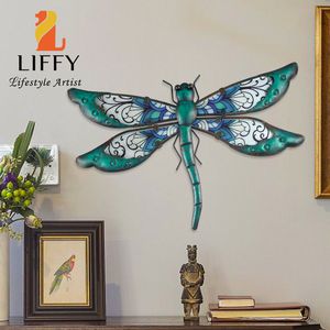 Objets décoratifs figurines metal libellule décor mural art en verre artisanal adapté à la décoration de jardin intérieure et extérieure belles idées cadeaux 230812