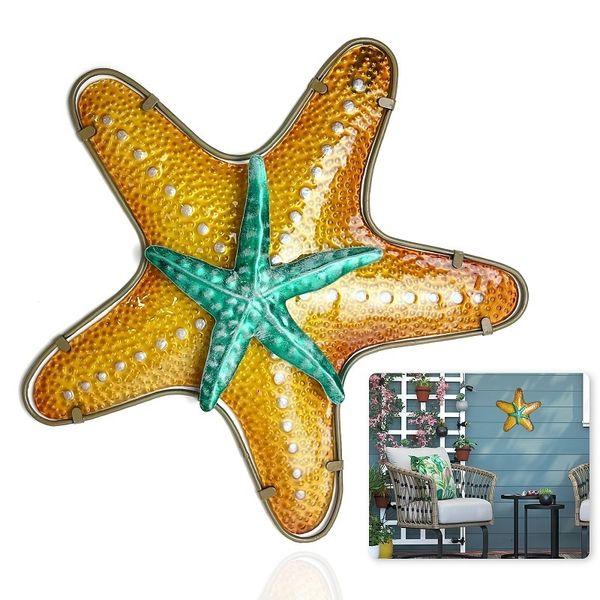 Objetos decorativos Figuras Metal Vidrio Estrella de mar Arte de la pared para la decoración del hogar Esculturas Estatuas Colgaduras de la sala de estar Pasillo Piscina 230802