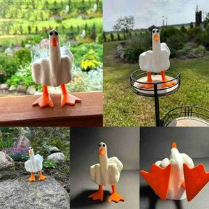 Decoratieve objecten beeldjes middelvinger eend de eend jij grappig cadeau humoristisch middelvinger eend sculptuur decor humoristisch cadeau realistisch middelvinger speelgoed T2403