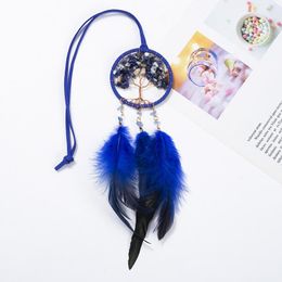 Decoratieve objecten Figurines Mini Dream Catcher Feather Decoration Home Decor Wall Hangende versiering Handgemaakte autoshang Wind Chime