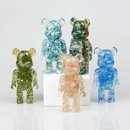 Decoratieve objecten Figurines Mini Violent Bear Standbeeld Nordic Home Decoration Desktop Miniatuur Figurines Bear Brick Sculpture Ornament Art Collectible Models T2