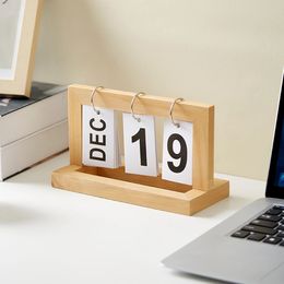 Decoratieve objecten Beeldjes Modern Houten Vierkant Kalender Scandinavisch Huisdecoratie Accessoires Kamer Slaapkamer Kantoor Cadeau Dagelijks Studie Bureau 231122