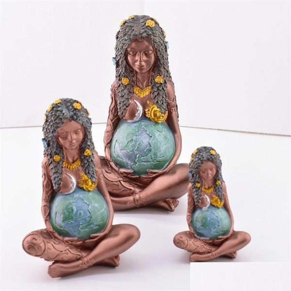 Oggetti decorativi Figurine Madre Terra Statua tridimensionale Decorazione in resina Millyear Gaia Of Goddess Art The 220510 Drop Deliv Dhghv