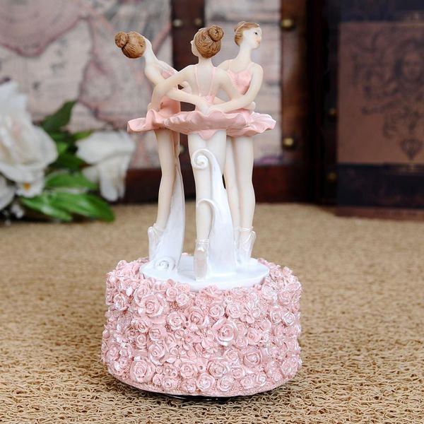 Objetos decorativos Figuras Caja de música Hada Ángel Cantar Decoración para el hogar Bailarina Regalo para cumpleaños Resina Artesanía Ballet Regalos Niños Weddi