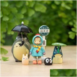Objets décoratifs figurines mon voisin hayao miyazaki totoro action figure jouet mini jardin pvc figures décoration mignon toys toys dhrpf