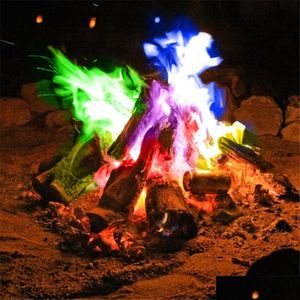Objets décoratifs Figurines Feu mystique Tours de magie Flammes de couleur Poudre Sachets de feu de joie Cheminée Fosse Patio Jouet Magicien Pyrot Dhauu