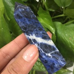 Decoratieve objecten beeldjes natuurlijke blauwe sodaliet kristallen edelsteen point gepolijste steen enkele punten healing toverstokken