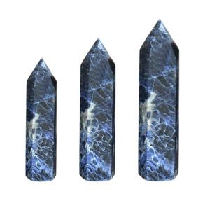 Decoratieve objecten beeldjes natuurlijke blauwe steen Crystal kolom zeshoekige prisma woninginrichting decoratie ruig klein cadeau voor vrienden