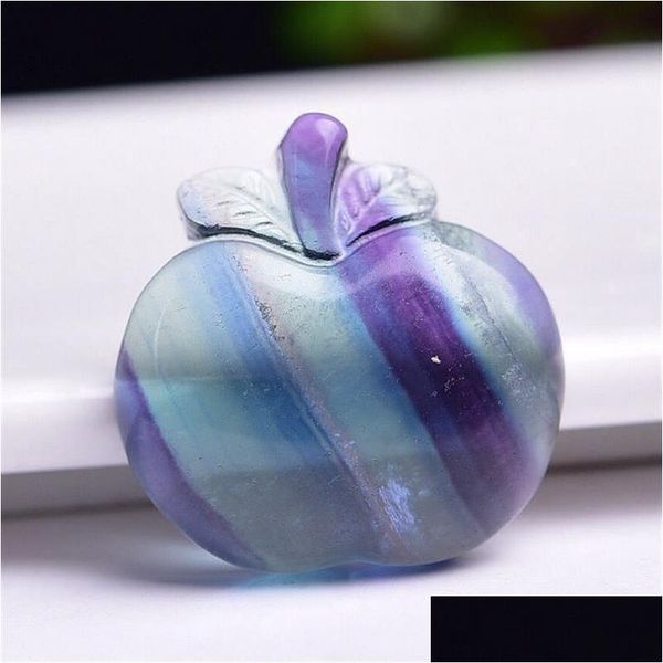 Objets décoratifs Figurines Couleur Naturelle Film Pendentif Apple Cristal Lumineux Transparent Diy Bijoux Ac Dhvgu