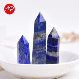 Objets décoratifs Figurines Cristal naturel Lapis Lazuli Colonne Énergie de guérison Pierre Bijoux Quartz Décoration d'intérieur Reiki Poli CraftsDec