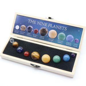 Decoratieve objecten Figurines Natuurlijk kristal 8 9 Planeten Ball Zonnesysteem Rotskwarts Stenen Kralen Haling Reiki Chakra Energy Sphere Galaxy Model Globe 230508