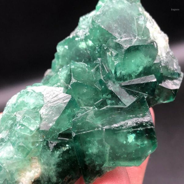 Objetos decorativos Estatuillas Fluorita verde natural Piedras preciosas primarias Las muestras minerales se recolectaron como curación de cristales irregulares para eliminar