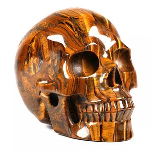 Decoratieve objecten Beeldjes Natuursteen skeletten Tijgeroog Steen skeletten Kristal Genezing Geschenken Ambachten Woondecoratie Gepolijste beeldjes Halloween Dec 230825