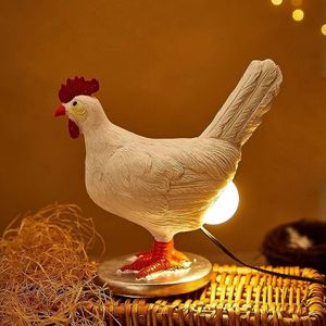 Decorative Objects Figurines Night Lights Simulated Animal Funny Easter Home Decor Party Carnival Chicken Lamp Chick Light Ornaments 231128