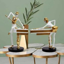 Objets décoratifs Figurines Nordic Billard Resin Ornement Decor Home CraftsStateOffice Desk Figurines Décoration bibliothèque Sculpture Accessoires Home T2405