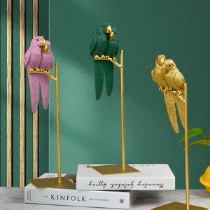 Objets décoratifs Figurines Couple nordique perroquet Sculpture résine animaux artisanat ornements statues d'oiseaux pour la décoration maison décor de bureau 231130