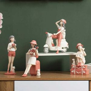 Decoratieve objecten Figurines Noordse schattige meidhars ornamenten home decor ambachten standbeeld kantoor bureau figurines decoratie boekenkast geschenken voor paren t240505