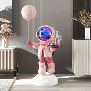 Objets décoratifs Figurines Nordic Home Decor Dessin Animé Astronaute Statue Plateau Salon Grands Ornements Sculpture Art Moderne Intérieur 230512