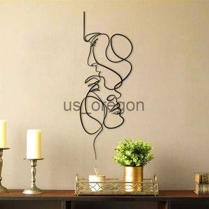 Objetos decorativos Estatuetas Acessórios de decoração nórdica True Love Wall Art Decor Quarto Decoração Sala Casal Metal Wall Decor Presente Adesivos de Parede