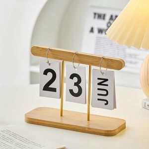 Decoratieve objecten Figurines Noordse woonkamer Kantoor Decoratiewooden Kalender Ornament Modern Desk Accessories Simple Home Decor 2023 Craft Gift 230111