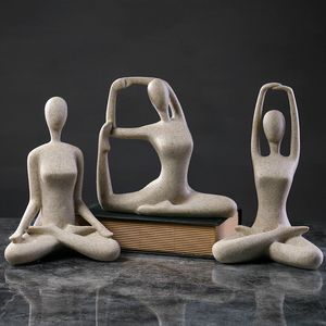 Objets décoratifs Figurines Sculpture Nordique Art Pose De Yoga Statue Figurine Décor À La Maison Moderne Minimaliste Salon Et Bureau Ornements Créatifs 230625