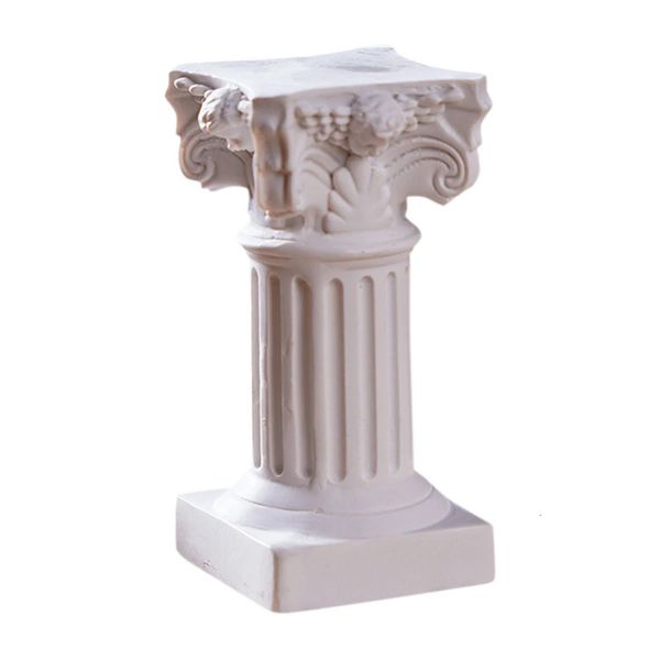 Objets décoratifs Figurines Style nordique pilier romain chandelier Mini colonne de résine Statue bougeoir support pour la maison fête de mariage décor accessoires de tir 231030