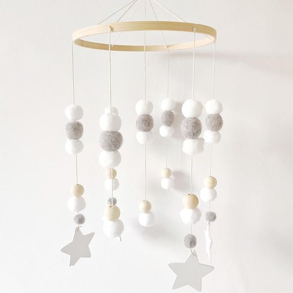 Objetos decorativos Figuras Nordic Wind Chimes Girls Boys dormitorio móvil Camilla de la cama Bola de madera Parnes Partpand Baby Decorery Decreto