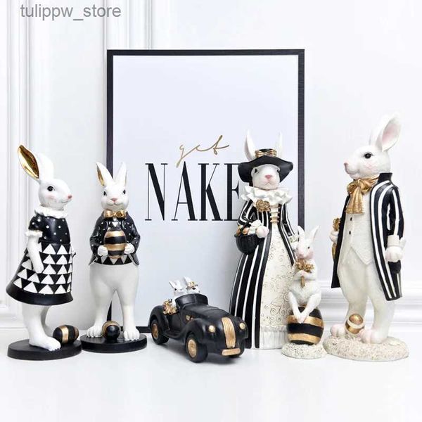 Objets décoratifs Figurines Style nord-européen et américain Lumière de campagne Luxe Lapin mignon Artisanat Armoire à vin Décoration de porche Cadeau de mariage