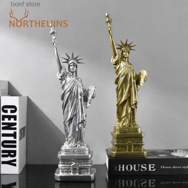 Objets décoratifs Figurines NORTHEUINS Résine Vintage Statue de la Liberté Figurines pour Intérieur Personnage Modèle Collection Artisanat Maison Salon Bureau Décor T24