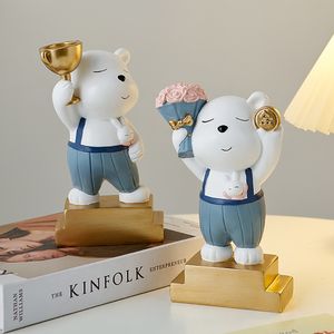 Decorative Objects Figurines Outstanding Staff Creative Annual Meeting Trophy Pin Crown Gift Living Room Home Software Crafts Desktop Small Ornaments 230807