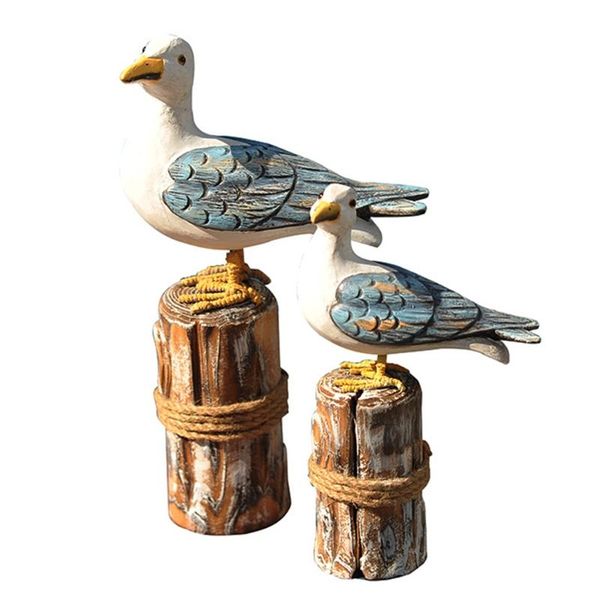 Objets décoratifs Figurines PCS en bois Seagull Home Decor Children's Children's Bourse Ornements Nautical Rustic Vintage Coastal Beach Fig