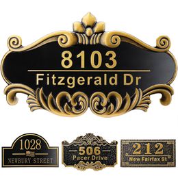 Decoratieve objecten beeldjes gepersonaliseerde vintage adres plaquette aangepaste plaat huis nummer teken voor thuis appartement brievenbus nummers straatnaam 230725
