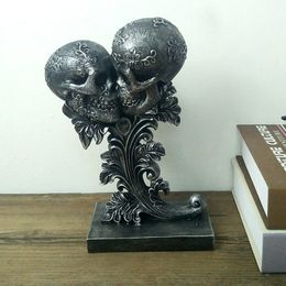 Objets décoratifs Figurines Ornement de crâne personnalisé Résine Artisanat rétro Cadeaux d'Halloween créatifs pour la maison Salon Bureau Décoration Décor à la maison 230419