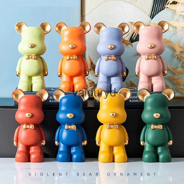 Objets décoratifs Figurines Tirelire Bearbricklys Tirelires rbrick Sculpture Violent Ours Statue Ornement Accessoires de Bureau Jouets Cadeau Décoration de la Maisonvaiduryd