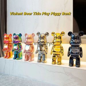 Decoratieve Objecten Beeldjes Beplating Gewelddadige Beer Standbeeld Luxe Woonkamer Decoratie Stijlvolle Figuur Bearbricks Spaarpot Kunst Thuis Ornamentvaiduryd