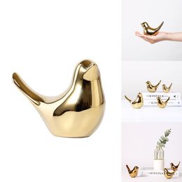 Decoratieve objecten Figurines Polar House Golden Bird Modern Keramische beelden Animal Sculpture Home Decoratie Crafts Gold CeramicDecorative