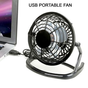 Decoratieve Objecten Beeldjes Draagbare USB 360 Graden Rotatie Mini Ventilator Kleine Desktop 4 Bladen Koeler DC 5V Ultra Stille PC Laptop Cooling Accessoire 230725