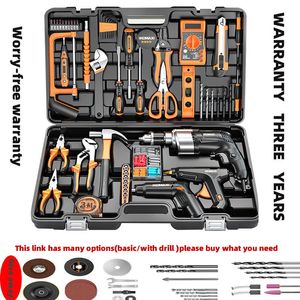 Objets décoratifs Figurines Ensemble d'outils professionnels Boîte à outils pour électricien Kit d'outils de réparation domestique Clé Tournevis Marteau Boîte à bois 230824