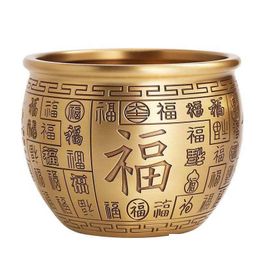 Objets décoratifs Figurines Pure Cylindre de riz en laiton Baifu pour attirer la richesse et la maison de cuivre Société de salon artisanat Orniche Dhjpo