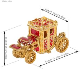 Objets décoratifs Figurines QIFU nouveauté artisanat Royal petit chariot bibelot boîte pour décoration L240306