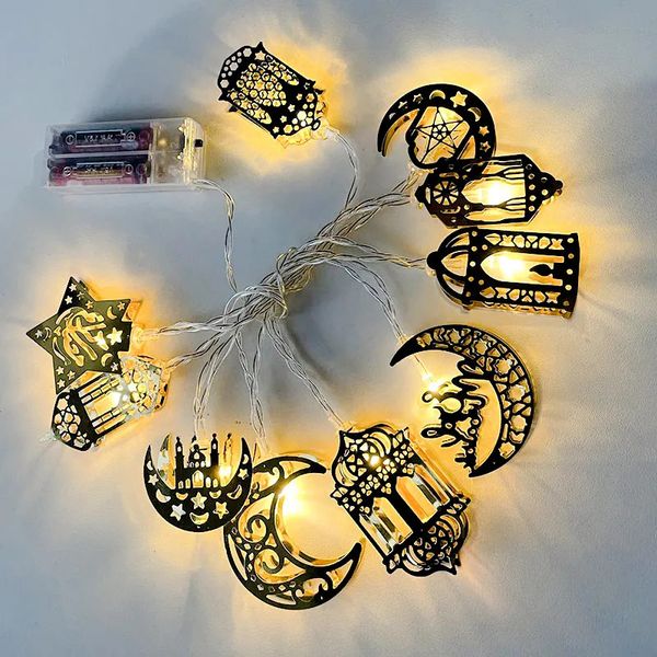 Objets décoratifs Figurines Décorations du Ramadan Lune Étoile Guirlandes Lumineuse EID Mubarak Kareem Décoration pour la maison Islamique Musulman AlFitr 231114