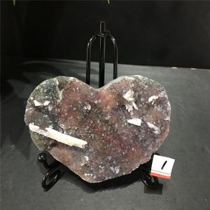 Decoratieve objecten Figurines Zeldzaam Natural Agate Cluster Heart Energy Haling Quartz Stone Mineral