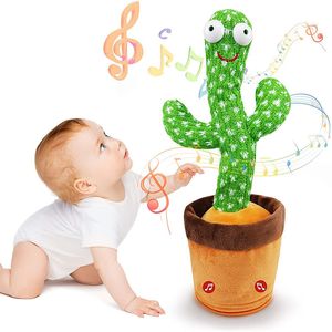 Decoratieve objecten Figurines Oplaadbare danser Cactus voor kinderen USB Dancing Herhaal praten Parlanchin in Spaanse speelgoedkinderen 230406