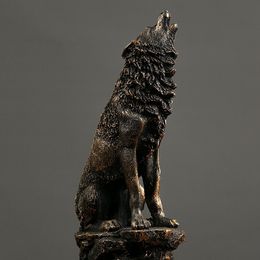 Objetos decorativos Figuras de resina American Roaring Wolf Estatuas de animales para interiores Figuras de animales creativas Hogar Oficina Escritorio Decoración Objeto 230718