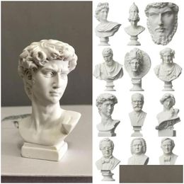 Objets décoratifs Figurines Résine David Statue Mini Head Art Decoration Norse Mythologie Musique Artiste Figure Européenne Modern Scpture DH3CJ