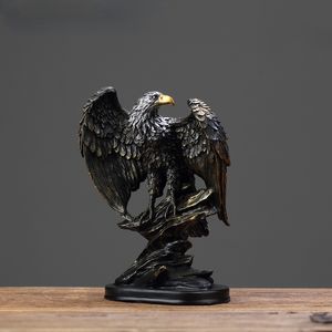 Decoratieve objecten Figurines Resin Eagle Statue Sculpture Collectible Desk Decoration Feng Shui Wealth Animal Statues Office Home Living Room Decor 230209