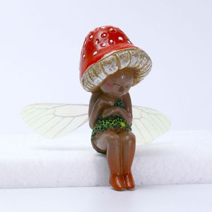 Objets décoratifs Figurines résine ornement fée endormie artisanat champignon elfe ornements petite forêt 230919