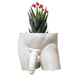 Objets décoratifs Figurines Résine Plante Pot Decor y hommes Naked Butt Flower Flower Ornement de bureau pour Succents Planter Home Desk DHQRG