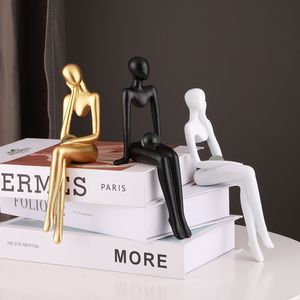Decoratieve objecten Figurines Hars standbeeld gouden miniaturen moderne huizendecoratie boekenplank decoratie accessoires kerstdecoraties geschenken